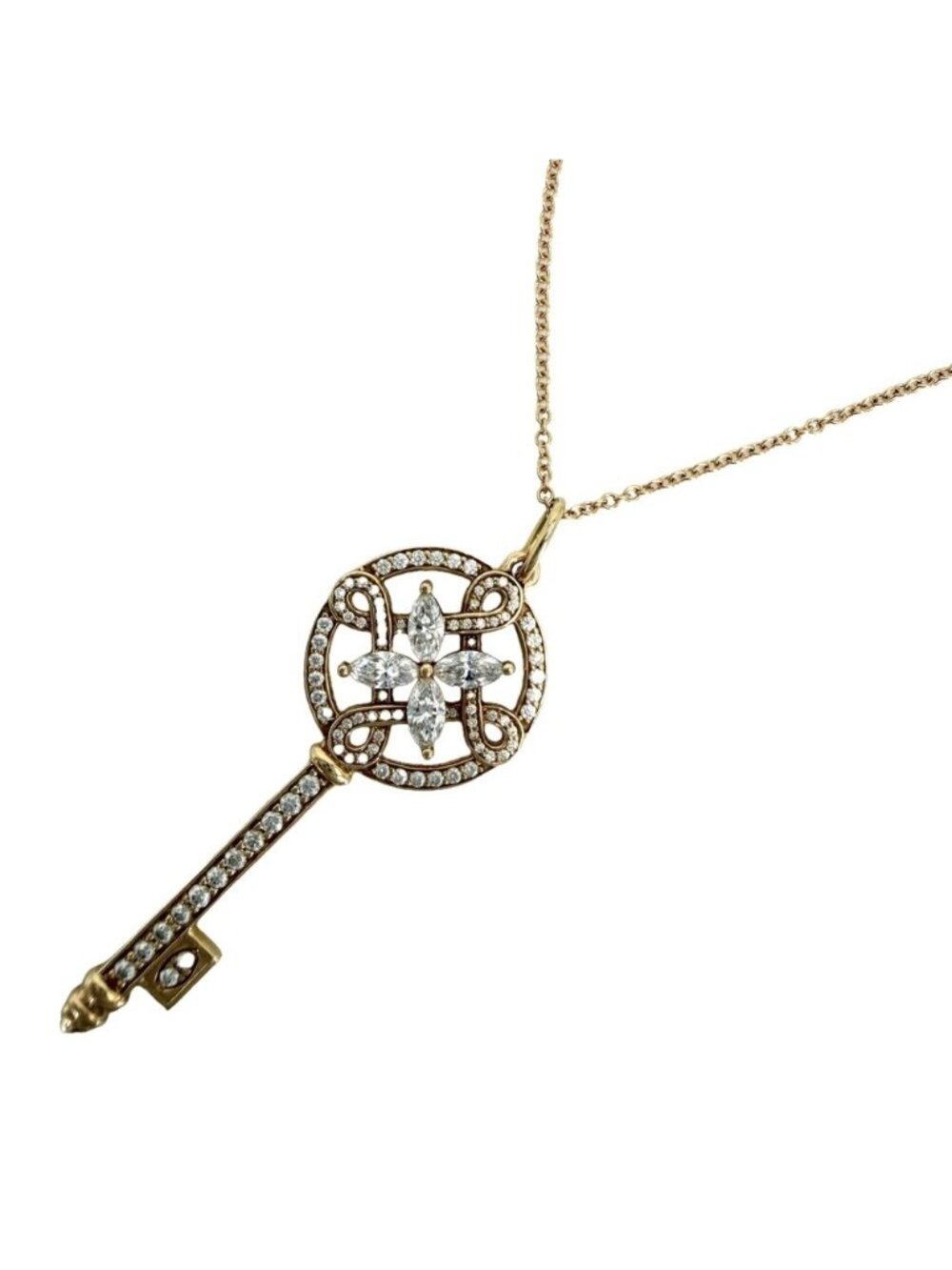 Tiffany & Co Necklace Victoria Key Accessory 18K Yellow Gold Diamond Vintage